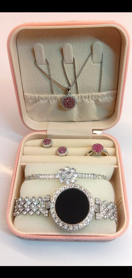 Trending Touch Watch With Beautiful Bracelet + Jewellery Set + Gift Box Packaging For Girls & Women