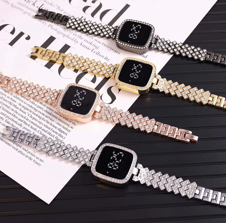 Trending Touch Screen LED Watch With Beautiful Bracelet & Gift Box Packaging For Female Women Girl For Any Occasion Gifts & Personal Use