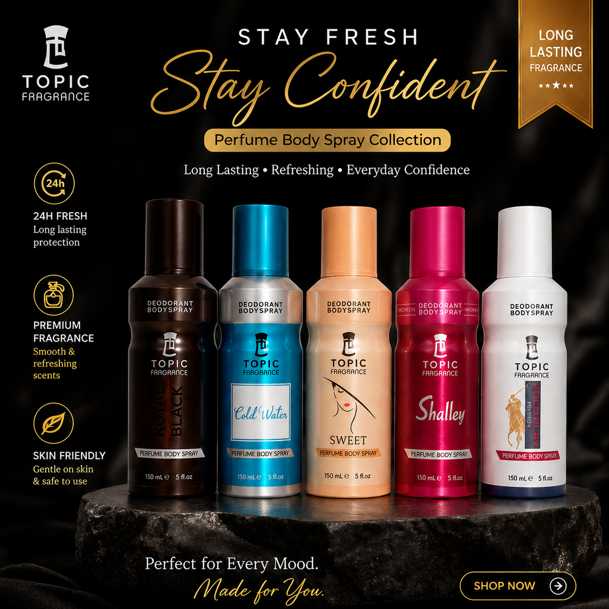 Perfume and Body Sprays Deal – Use It as a Perfume & Body Spray-5 Pieces Of Body Sprays