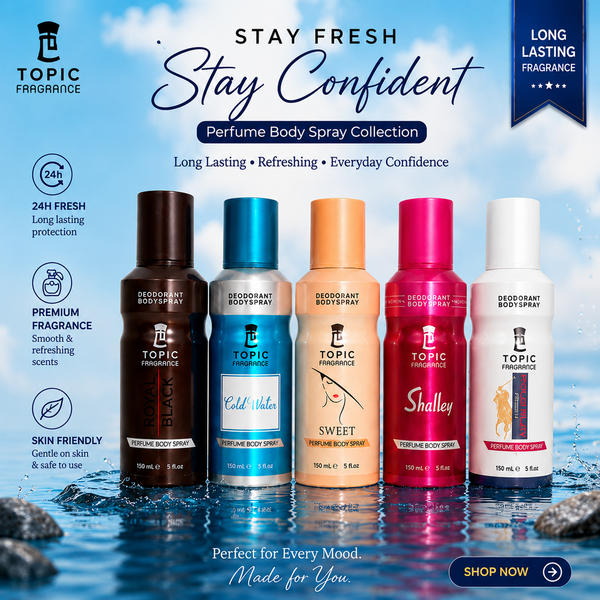 Perfume and Body Sprays Deal – Use It as a Perfume & Body Spray-5 Pieces Of Body Sprays