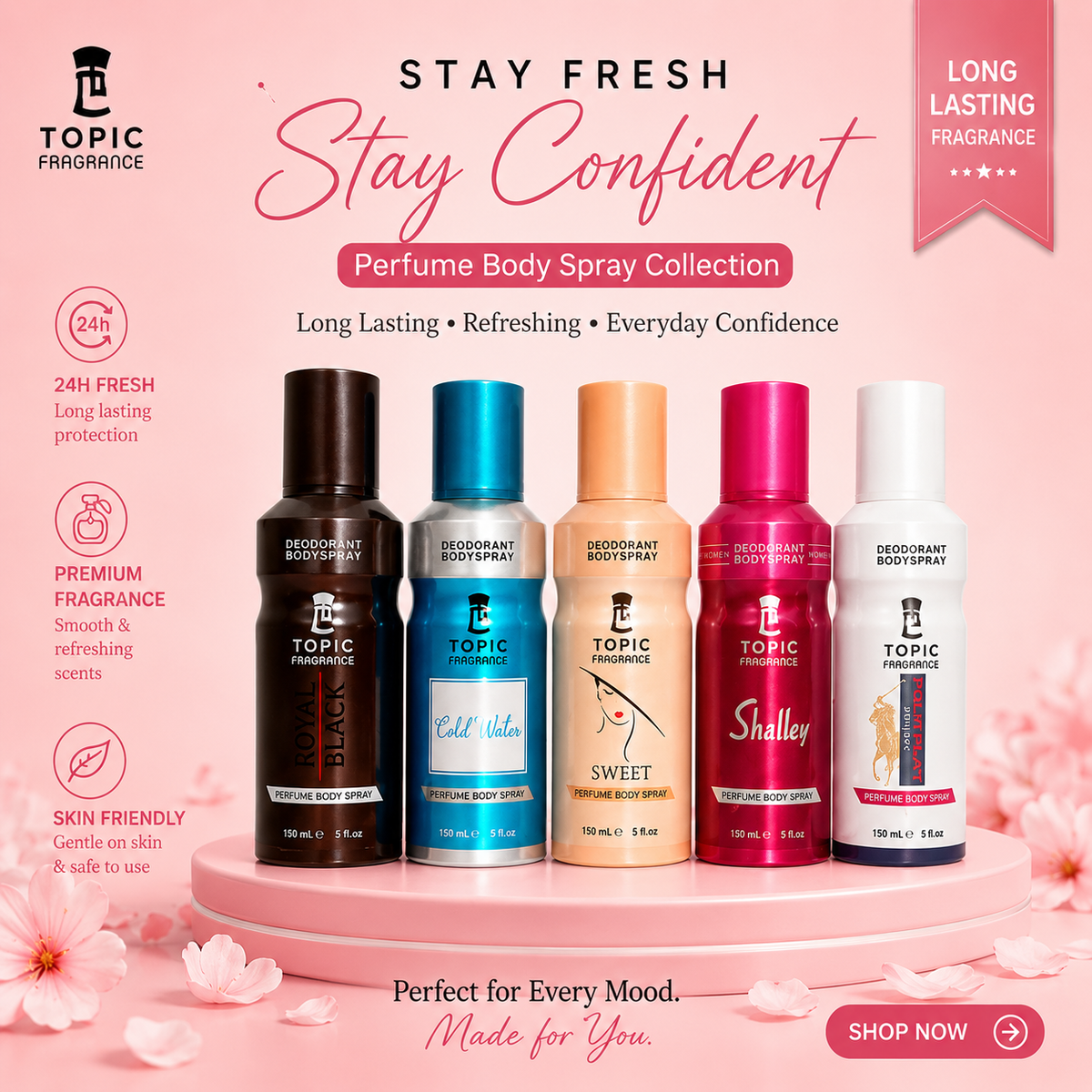 Perfume and Body Sprays Deal – Use It as a Perfume & Body Spray-5 Pieces Of Body Sprays