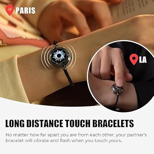 Top Trending Long Distance Vibrate Touch Bracelets for Couples Relationship, Gift for Girlfriend Boyfriend, Husband Wife's & Best Friends