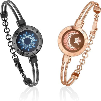 Long Distance Touch Bracelets for Couples, Light up & Vibration for Love - Women's Fashion Smart Jewelry, Romantic Gift for Girlfriend & Boyfriends
