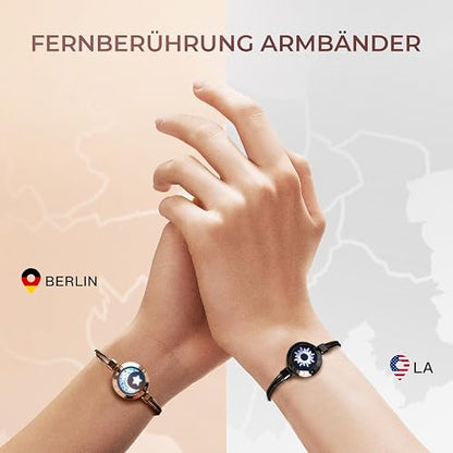 Long Distance Touch Bracelets for Couples, Light up & Vibration for Love - Women's Fashion Smart Jewelry, Romantic Gift for Girlfriend & Boyfriends