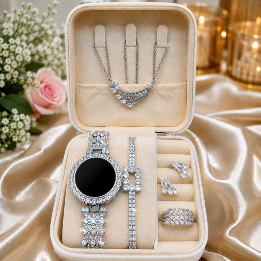 Top Trending Touch Watch With Beautiful Bracelet Jewellery Set & Gift Box Packaging For Girls & Women