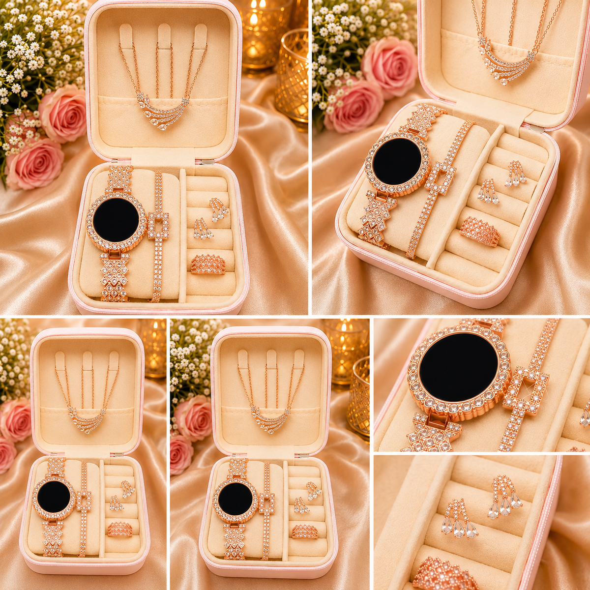 Top Trending Touch Watch With Beautiful Bracelet Jewellery Set & Gift Box Packaging For Girls & Women