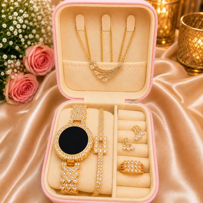 Top Trending Touch Watch With Beautiful Bracelet Jewellery Set & Gift Box Packaging For Girls & Women