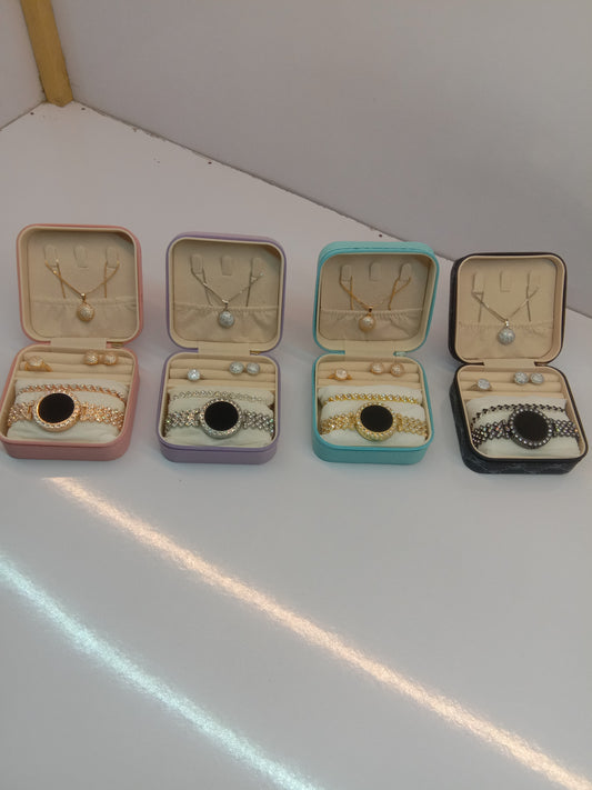 Top Trending Touch Watch With Beautiful Bracelet + Jewellery Set + Gift Box Packaging For Girls & Women