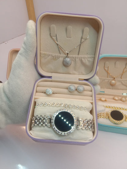 Top Trending Touch Watch With Beautiful Bracelet + Jewellery Set + Gift Box Packaging For Girls & Women