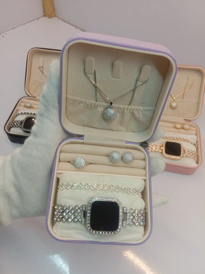 Top Trending Touch Watch With Beautiful Bracelet + Jewellery Set + Gift Box Packaging For Girls & Women
