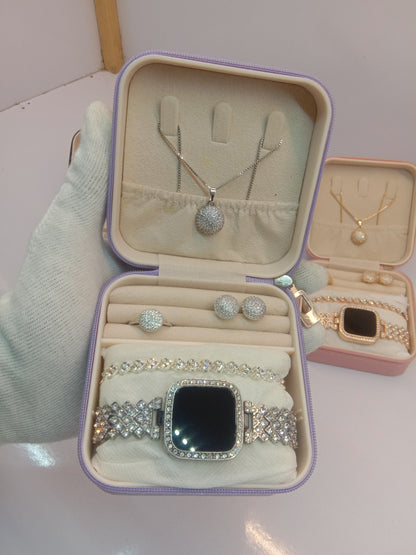 Top Trending Touch Watch With Beautiful Bracelet + Jewellery Set + Gift Box Packaging For Girls & Women