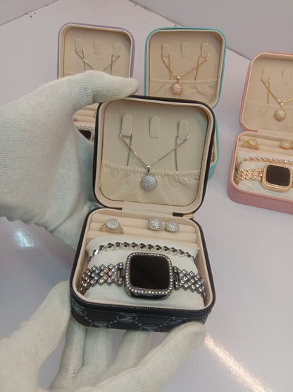Top Trending Touch Watch With Beautiful Bracelet + Jewellery Set + Gift Box Packaging For Girls & Women