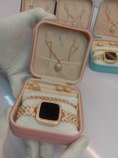 Top Trending Touch Watch With Beautiful Bracelet + Jewellery Set + Gift Box Packaging For Girls & Women