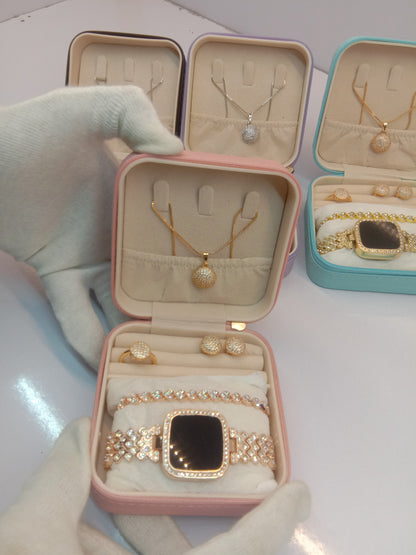 Top Trending Touch Watch With Beautiful Bracelet + Jewellery Set + Gift Box Packaging For Girls & Women