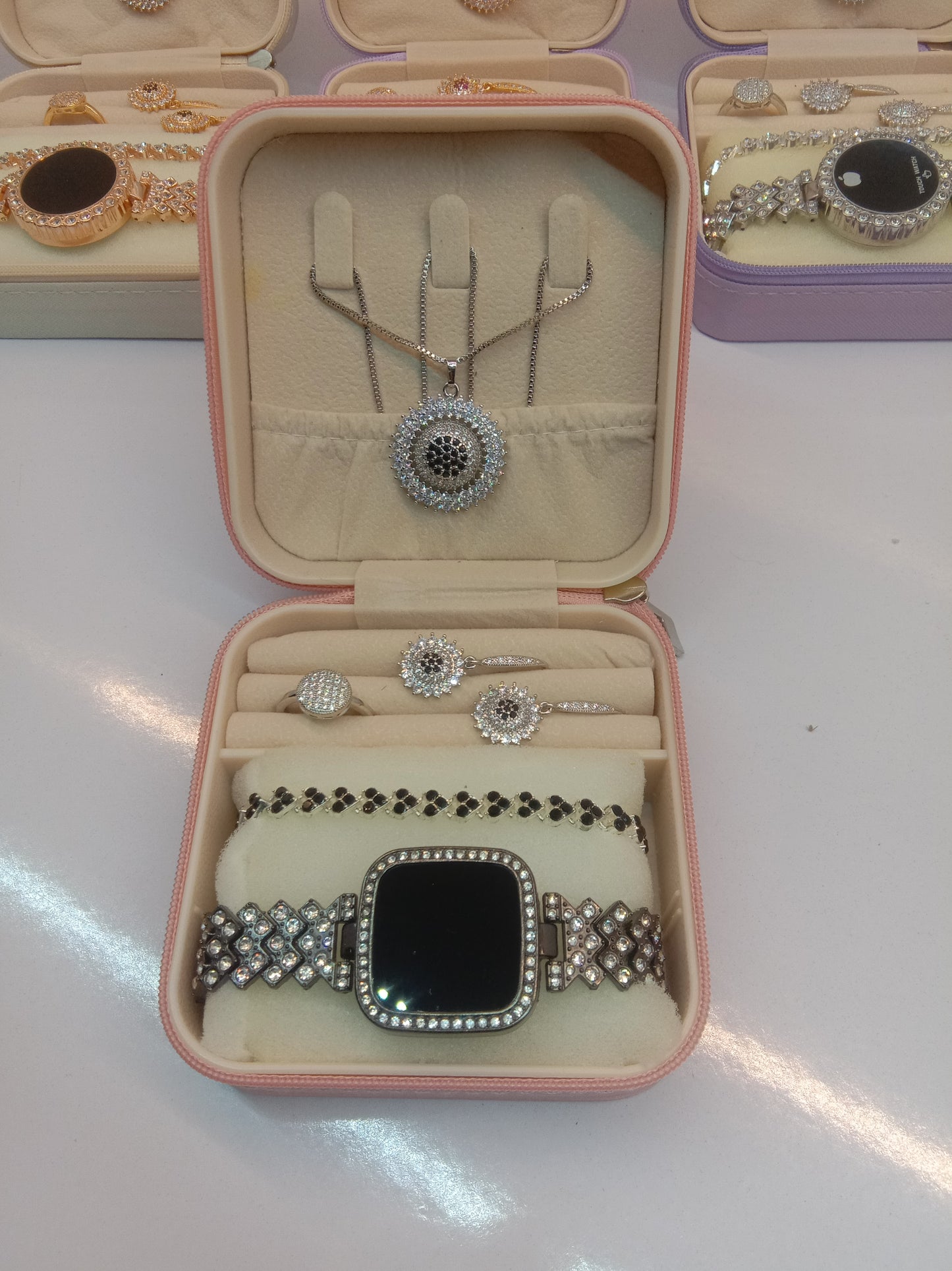 Top Trending Touch Watch With Beautiful Bracelet + Jewellery Set + Gift Box Packaging For Girls & Women