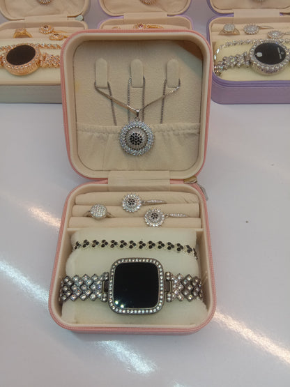 Top Trending Touch Watch With Beautiful Bracelet + Jewellery Set + Gift Box Packaging For Girls & Women