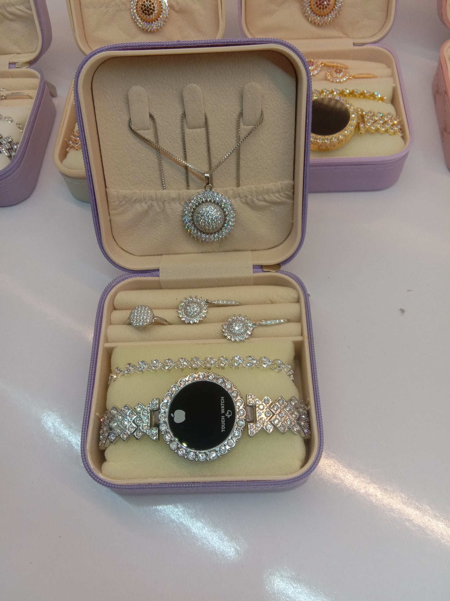 Top Trending Touch Watch With Beautiful Bracelet + Jewellery Set + Gift Box Packaging For Girls & Women