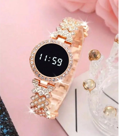 Trending Touch Screen LED Watches Steel Chain Ladies Watches For Female Women Girl For Any Occasion