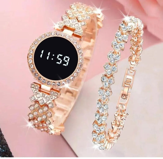 Trending Touch Screen LED Watches Steel Chain Ladies Watches For Female Women Girl For Any Occasion