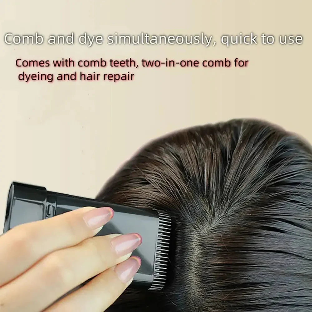 Hair Stick Dye Comb – Waterproof & Sweatproof Instant Hair Color Stick for Grey Hair Coverage, For Men & Women