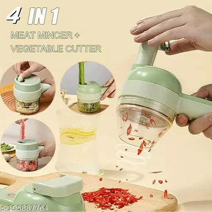 4 in 1 Handheld Electric Vegetable Cutter Set, Multifunctional Chopper Vegetable Cutter,Chopper for Kitchen