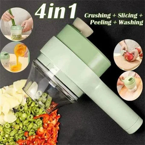 4 in 1 Handheld Electric Vegetable Cutter Set, Multifunctional Chopper Vegetable Cutter,Chopper for Kitchen