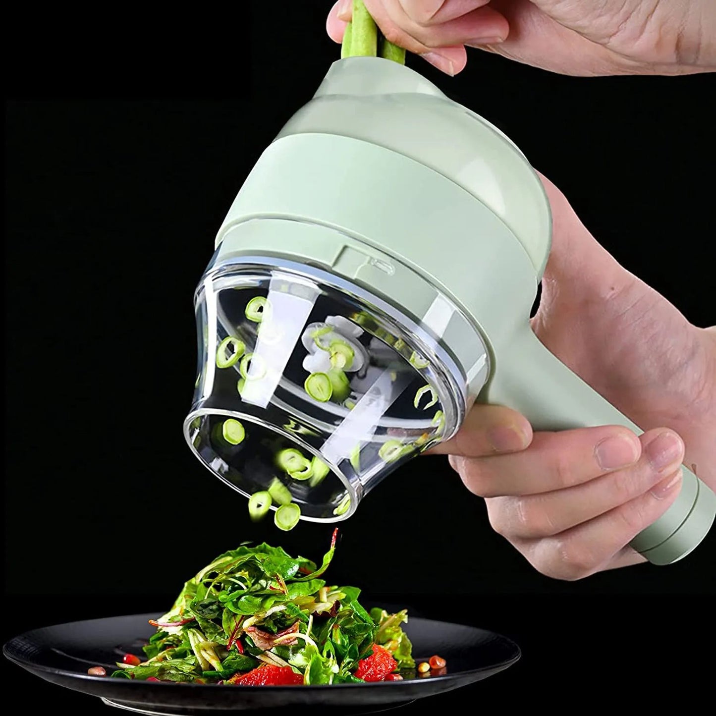 4 in 1 Handheld Electric Vegetable Cutter Set, Multifunctional Chopper Vegetable Cutter,Chopper for Kitchen