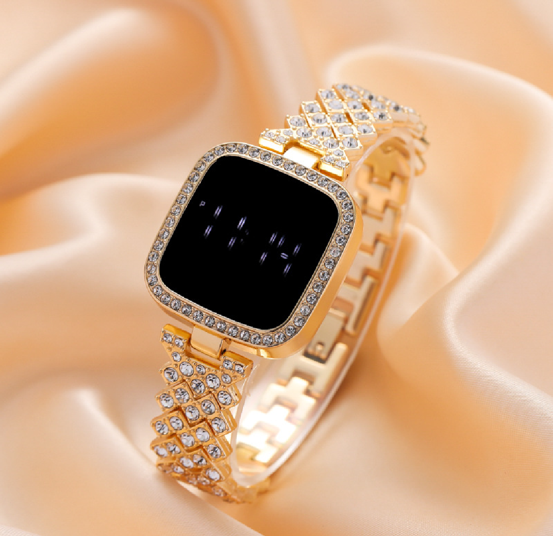 Top Trending Touch Screen LED Watch With Beautiful Bracelet & Gift Box Packaging Modern Style For Girls & Women