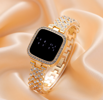 Top Trending Touch Screen LED Watch With Beautiful Bracelet & Gift Box Packaging Modern Style For Girls & Women
